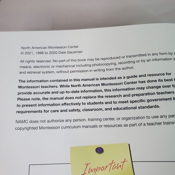 NAMC American Montessori Language Arts Early Childhood Curriculum 3-6 BOOK ONLY - Picture 3 of 11